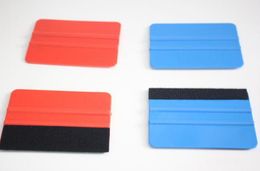 Double Sided Car Felt Squeegee Vinyl Film Wrap Blue Scraper Tools Car Sticker Tools Auto Modification Styling Accessories Red Blue