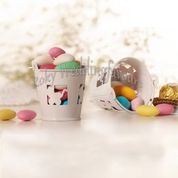 30PCS Ivory Mini Tin Pails Baby Carriage Metal Bucket Baby Shower Favours Party Decoration Baptism Party Sweet Holder