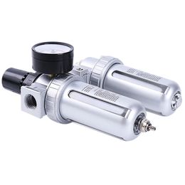 Freeshipping aluminum alloy Air Source Processor Two-Piece Pneumatic Components Oil-Water Separator Pneumatic Air Pressure Filter Regulator