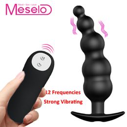 Meselo Anal Plug Wired Remote Control Vibrator Men Anal Beads Butt Plug Vibrator Vagina Adult Sex Toys For Woman Masturbator New SH190730