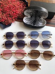 Neue beliebte Modedesigner-Sonnenbrille 1057 Pilot Metallrahmen Großhandel Damenbrille UV400-Objektiv Avantgarde-Schutzbrille