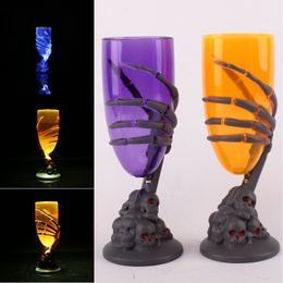 LED Ghost Claw Cup Luminous Wine Glasses Halloween Ghost Plastic 3D Ghost Claw Mugs Lighting Champagne Wine Beer Mug