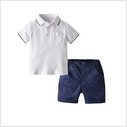 2019 New Hot Sale Summer Boys Clothing Sets Children Polo T-shirt+shorts 2pcs Set Kids Casual Suits Baby Boy Outfits 80-120cm Retail