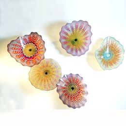 hand Blown Glass Plate Wall Pictures Of Blown Glass Wall Art Elegant Art Decor Multi color plates light