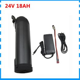 Free customs fee 350W 24V lithium ion battery 24V 18AH ebike battery 24V Water bottle battery use 2600mah 18650 cell 3A Charger