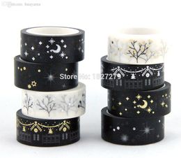 Wholesale-New! Golden blocking paper washi tape single side for masking glod and silver adhesive tape free shipping 15mm*5m 2016