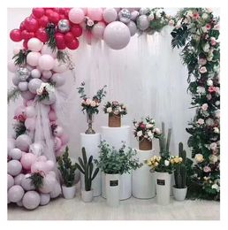 new style Wedding Metal whitemental Color Flower Vase Column Stand for Wedding Centerpiece Decoration decor721