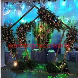 Customise DIY wedding decor wrought iron ring arch background single pole arch door outdoor lawn silk flower door shelf stand decor0645