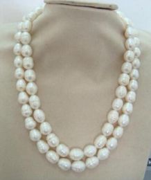double strand pearls Canada - Double strands 13-14mm South Sea Baroque white pearl necklace 18