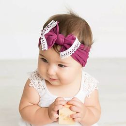 Baby-Stirnbänder, 21 Farben, Turban, elastische Schleifen-Stirnbänder, Spitze, Häkel-Haarband, Säugling, Kleinkind, Kinder, Mädchen, Headwraps, Fotografie-Requisiten