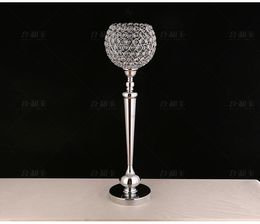 Exquisite luxury one arm glass crystal candle holder for wedding table centerpieces best0934