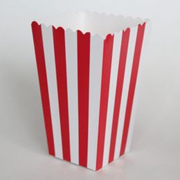 wedding popcorn boxes Canada - 12pcs pack Red Striped Paper Popcorn Boxes Corn Favor Bags for Candy Wedding Decor Birthday Party Supplies