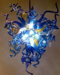 China Supplier Blue Colour Hand Blown Glass Chandelier Lighting Borosilicate Glass Chandeliers Led Lights Rustic Lighting Fixtures