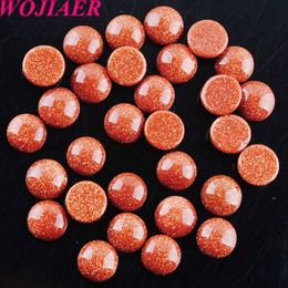 WOJIAER Natural GemStone Round Lapis Opal CAB Cabochon 8mm Beads Fit for Pendants DIY Accessories Jewellery BU813