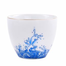 Kiln Small Tea Cup Blue Yellow Pink Drinkware Chinese Kung Fu Tea Set Teacup cups Handpainted Ceramic Porcelain for puer OolongHigh-grade ja