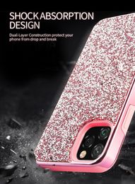 2 in 1 Hybrid Diamond Bling Glitter Case for Samsung S8 S9 PLUS NOTE8 NOTE9 NOTE10 PRO J3 J7 2018 A51 A71 LG Stylo 4 Stylo 5 G8