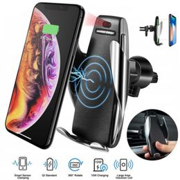 QI Wireless Car Charger S5 For Iphone Charger Samsung With Auto Sensor 10W Fast Charging Air Vent Mount Holder Phone Charger Retail Box