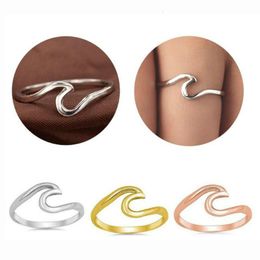 Wholesale fashion ocean wave ring korean style simple band wedding wave ring cheap price hot sale new Jewellery for women wedding gift