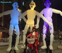 3.5m Lighting Movable Inflatable Alien Costume Walking Marionette Controllable Men Held Parade Puppet With LED Lights