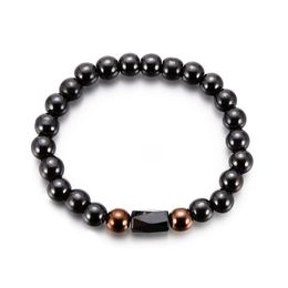 black crystal Hematite magnetic Magnet strands bracelet Bangles hip hop Jewellery beaded bracelets drop ship