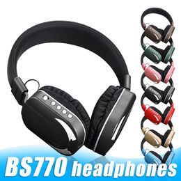 BS770 Earphone Wireless Bluetooth Headphones Stereo Casque Wearing Headset with Microphone Headset LED Light with Retail Box