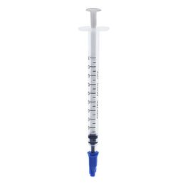 Dispensing Syringes 1cc 1ml Plastic with Tip Dark Blue Cap Pack of 100