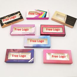 ELB016 one pair or Two pair Lash Paper Box fake eyelashes empty boxes eyelash Colour spare box with tray Logo free