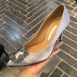 Zapatos de tac￳n alto con zapatillas de boda de dama de dhinestone tac￳n delgado de 6 cm 8cm 10 cm tama￱o 35-42