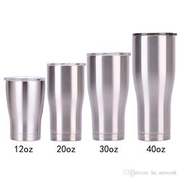 40oz Curving Tumblers Waist Shape Water Cups Coffee Beer Cup Stainless Steel Water Bottle with Lid Costom Design in stock