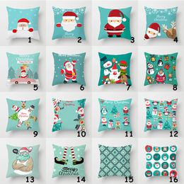 Christmas Cushion Cover Santa Claus Pillowcase Car Sofa Pillow Cover Outdoor Chair Waist Cushions Case Merry Xmas Present