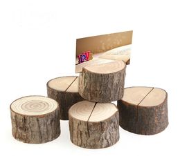 Wedding Decoration Wooden Wedding Name Place Card Holders Stump Shape Stand Number Name Table Menu Holder SN2273
