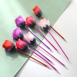 school student study flower pen Company opening celebrations give small gifts to push small gifts rose ballpoint pen