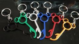 300pcs/Lot Mini Mick Bottle Opener Keychain Unique Beer Opener Key Chain Metal Wedding Favour Gift Bottle Opener Keyring Rings