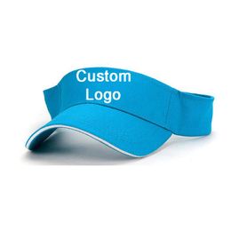 OEM service custom logo sun visor hat golf tennis without top crown outdoor travel journey sticker strap baseball cap