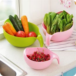 Creative Plastic Rice Washing Filter Beans Peas Strainer Cleaning Gadget Useful Convenient kitchen tools Rice Washing baskets bowls