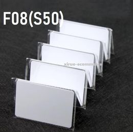 Pure White RFID Card 13.56Mhz MFS50 Re-writable Proximity Smart Cards ISO14443A NFC Cards f08 PVC Card 0.8mm For Access Control System