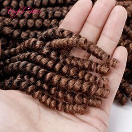 14inch Spring Twist Crochet Braids Hair Extension Ombre Blonde Bouncy Marley Twist Crochet Braids Hair Extensions Ombre Blonde free ship CNE