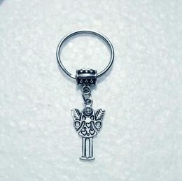 Vintage Silver ANGEL GIRL WINGS FAIRY Key Chain For Keys Car Bag Key Ring Handbag Couple Key Chains Accessories 728