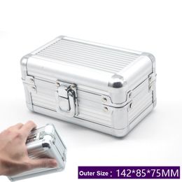 Aluminum alloy toolbox Suitcase Instrument box Equipment File Box Cosmetic Case Aluminum case Tool box with Sponge Free shipping
