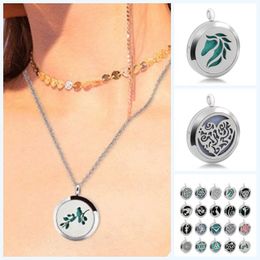 Stainless Steel Perfume Necklace Metal Scent Pendant Aromatherapy Jewellery Valentine's Day Easter Clothes Accessories Simple Stylish Necklace