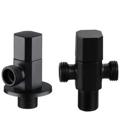 Brass Black Angle Valve for Kitchen Bathroom - Water Stop Valve with Hot/Cold Control & Easy Installation - Ideal for Home & Commercial Use.