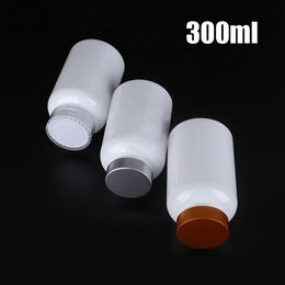 20pcs 300CC White Colour PET Packing Bottle, Sample Storages, Powder Container, 300ml Vatimins Packing Bottles with Child-proof Caps & Seals