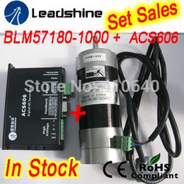 Set Sales GENUINE Leadshine BLM57180 (square flange) servo motor and ACS606 Servo Drive and encoder cable and RS232 tuning cable