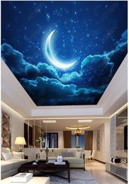 Customized Large 3D photo wallpaper 3d ceiling murals wallpaper Night sky moonlight starry living room bedroom ceiling zenith mural