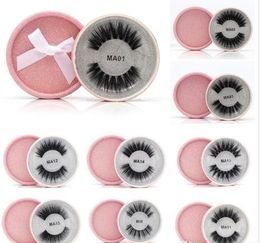 2019 16 Styles 3D Faux Mink Eyelashes False Mink Eyelashes 3D Silk Protein Lashes 100% Handmade Natural Fake Eye Lashes with Pink Gift Box