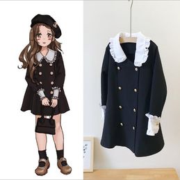 kids black dress white collar