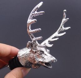 Zinc Alloy Creative Deer Head Wine Bottle Cork Pourer Stopper Deer Stag Wine Pourer Aerator Barware Decor Free DHL SN2637