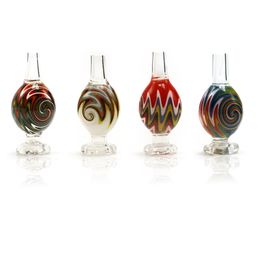Colorful Glass Pipe Carb Cap for Banger Flat Top Domeless Quartz Nail Approx 22mm OD Beads Ball Dabber Caps Glass Dab Tool