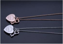 S925 Sterling Silver Heart Lock Necklace locks lover, love, lock, key to lover