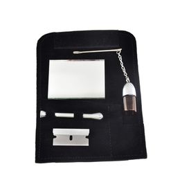 Snuff Snorter Sniffer Leather Storage Bag Case Powder Innovative Design Pipe Tube For Smoking Tool Spoon Portable Scoop